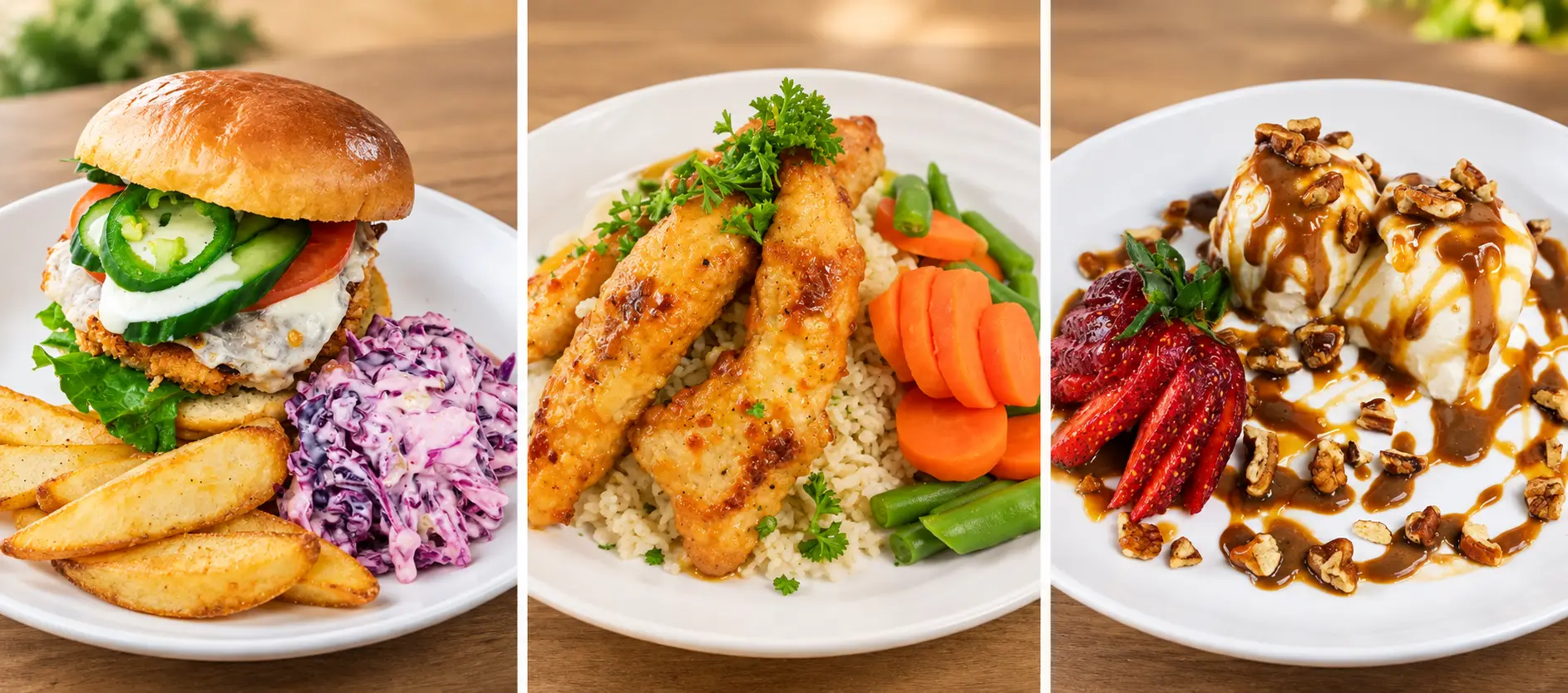 Chef-prepared meals served in the dining room at The Alton